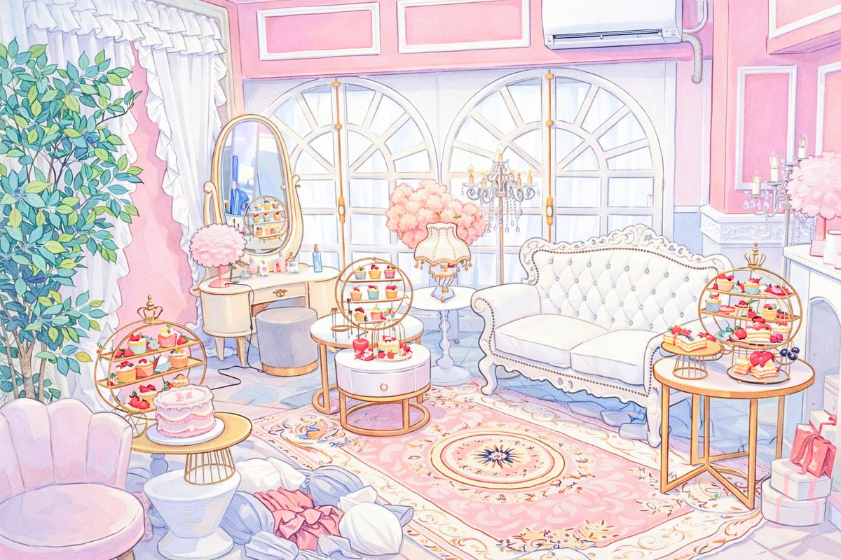 Studio_Parfum's tweet image. 🎀新スタジオ　オープン準備中！🎀

白×ピンク基調の甘〜いロココデザインと、色とりどりの光に包まれる「ゆめかわゲーミングブース」をご用意しました🎮️💖
KAWAIIが大爆発した空間が誕生します✨️
続報を楽しみにお待ちください…！💌
※画像は内装写真を元にしたイラストです

#撮影スタジオ