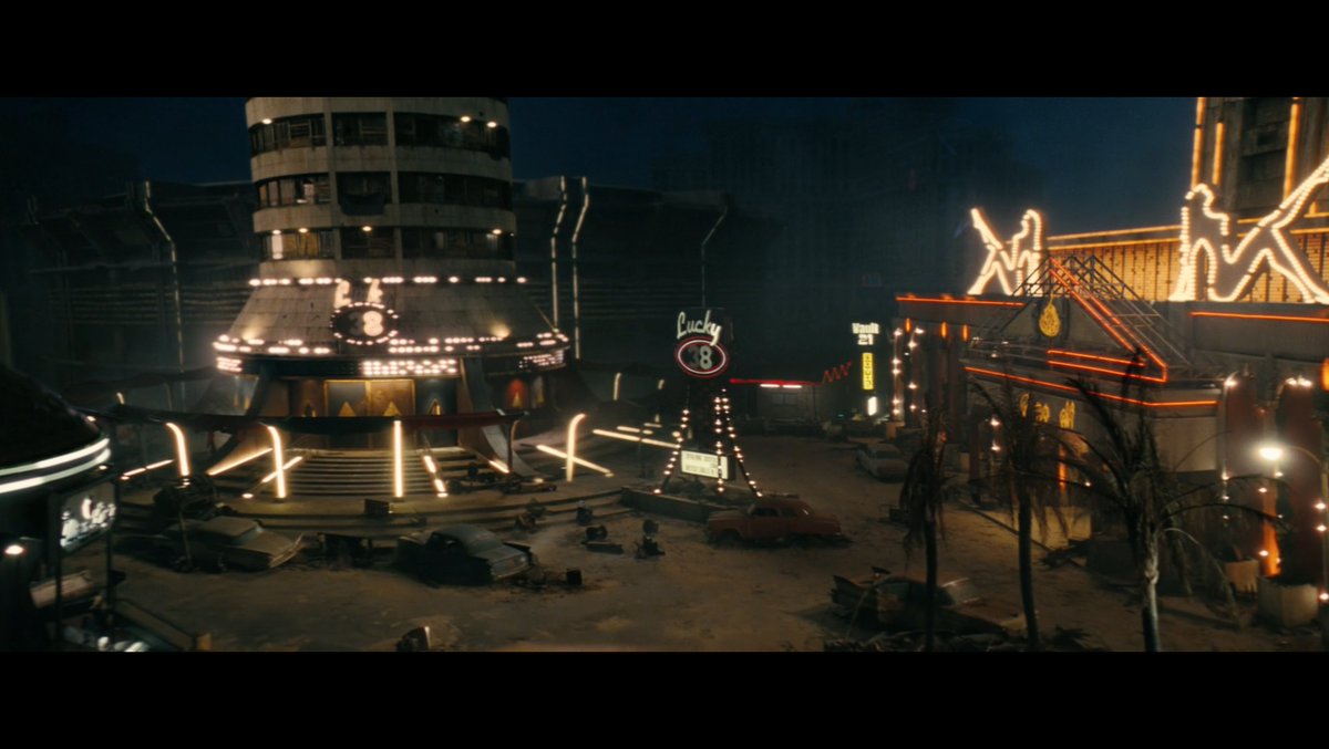 Dansgaming's tweet image. The Fallout Show's New Vegas Strip is close to what the developers originally wanted for the game with no walls between the 4 casinos. 

The game engine kept crashing so they were forced to add walls with loading screens. The Show's layout is a bit different to the game.