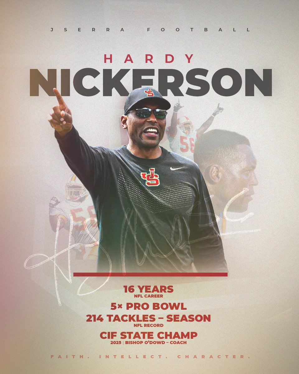 Listen in on our latest #CatholicSportsView, as Bob chats with the newly named head football coach at #JSerra, former NFL linebacker <a href="/hardynickerson/">Hardy Nickerson</a>. Photo by <a href="/JSerraAthletics/">JSerraAthletics</a>, <a href="/JSerra_Football/">JSerra Football</a> 

Click here to listen: catholicsportsview.buzzsprout.com/2070526/episod…