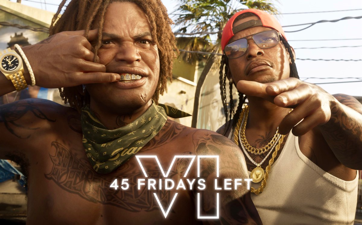 GTAVI_Countdown's tweet photo. GTA 6 is officially 45 Fridays out from launch. https://t.co/AgflfufoCH