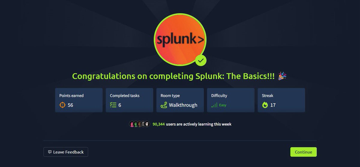 Day 4/100 #100daysofcybersecurity

I completed Splunk: The Basics room and  Elastic Stack: The Basics room via <a href="/tryhackme/">TryHackMe</a>. Understand how SOC analysts use Splunk Elastic Stack (ELK) for log investigations.
#BlueTeamer
<a href="/jay_hunts/">zʇunH ʎɐſ ɐsɐɟnW 🦁🦁🦁🦁</a> <a href="/segoslavia/">Ṣẹ́gunfúnmi😎</a> <a href="/ireteeh/">Dr Iretioluwa Akerele</a>