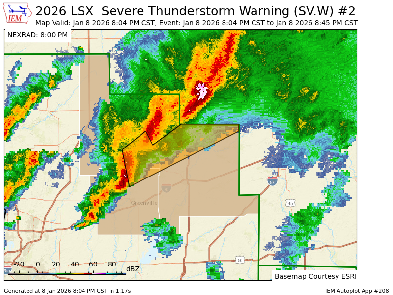 LSX issues Severe Thunderstorm Warning [tornado: POSSIBLE, wind: 60 MPH (RADAR INDICATED), hail: 0.00 IN (RADAR INDICATED)] for Bond, Fayette, Montgomery [IL] till 8:45 PM CST mesonet.agron.iastate.edu/vtec/f/2026-O-…
