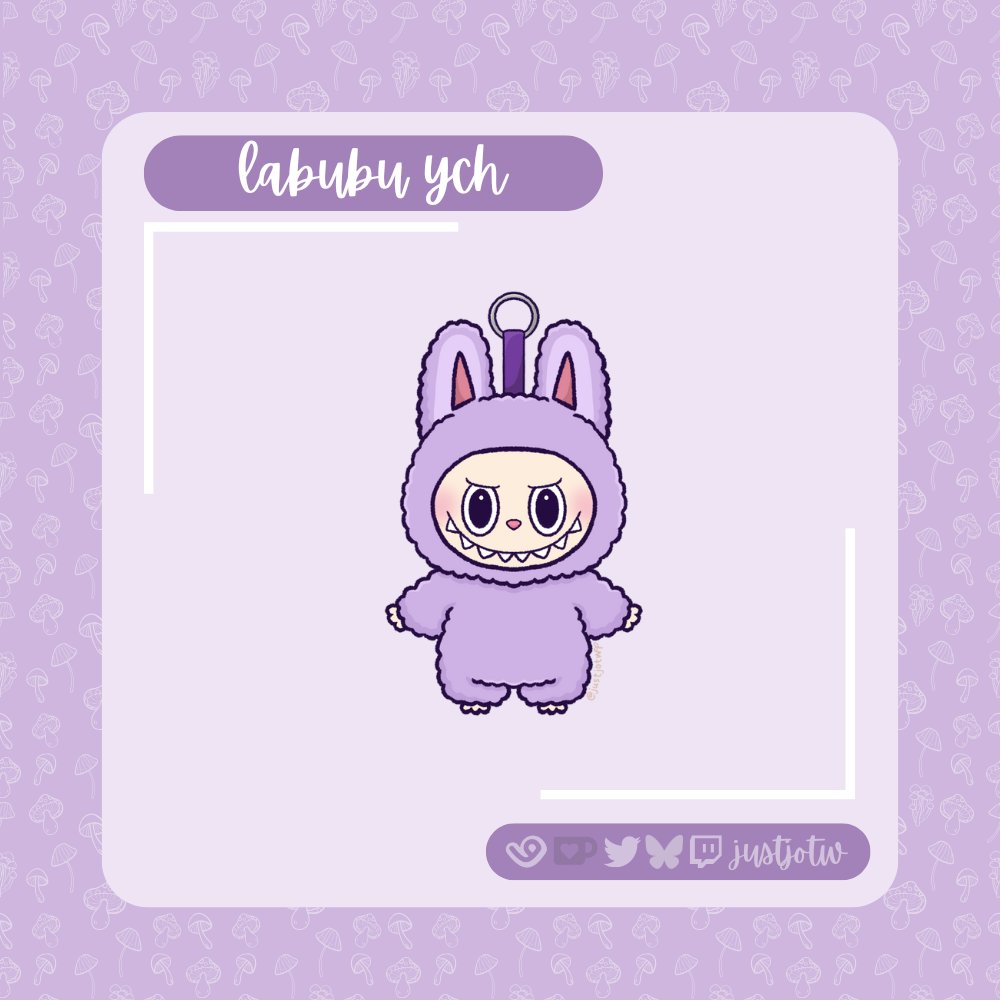 justjoTW's tweet image. ˗ˏˋ ꒰ NEW LABUBU YCH AVAILABLE! ꒱ ˎˊ˗  

Ever wanted your character turned into a Labubu?
New Labubu YCH now available on my vgen! Plus customizable options! 💜

♡ and ↻ appreciated!

: ̗̀➛ My Labubu YCH: vgen.co/justjotw/servi…
Vgen: vgen.co/justjotw