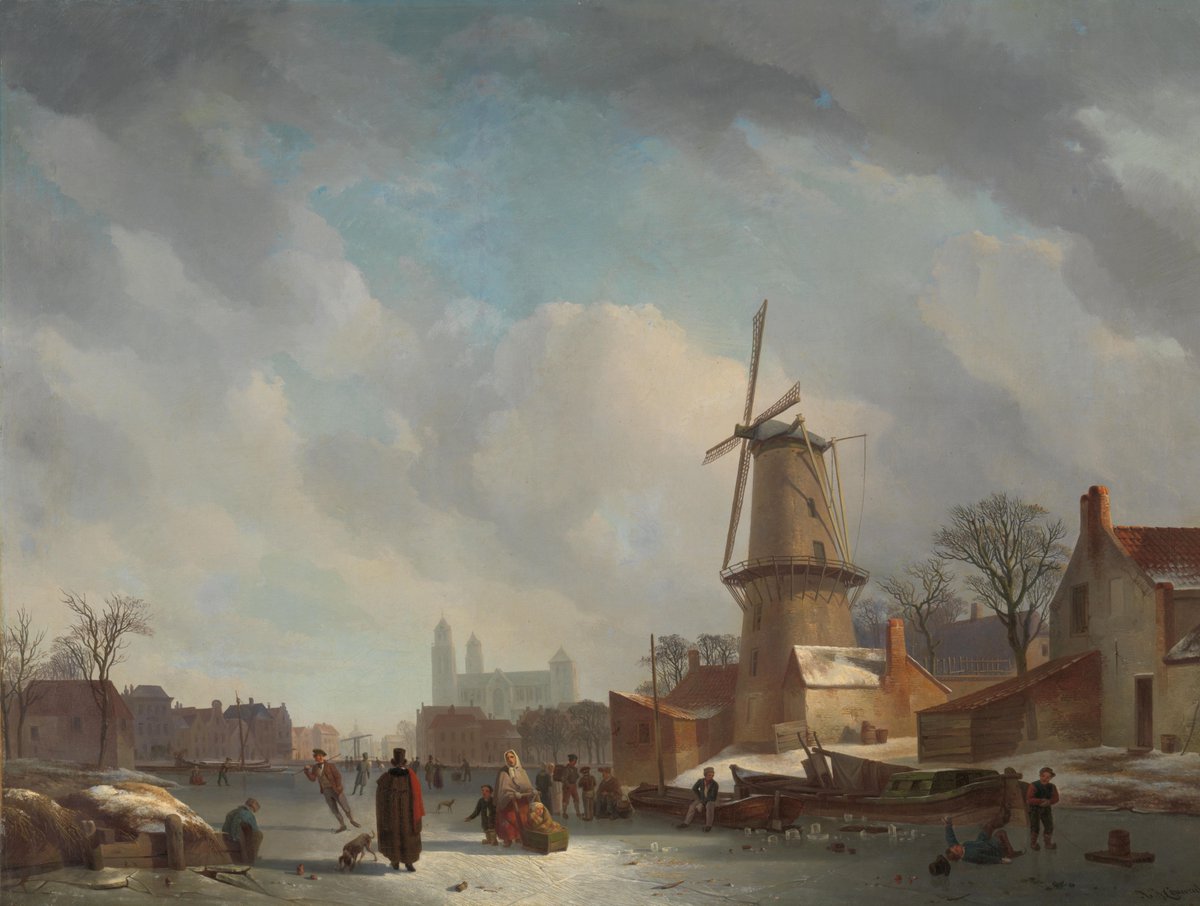 Goudriaan2's tweet photo. IJsvermaak op een stadsgracht
(Frolicking on a Frozen Canal in a Town)

Abraham Couwenberg, 1830 - 1837 #Rijksmuseum https://t.co/uV79zIZX0q