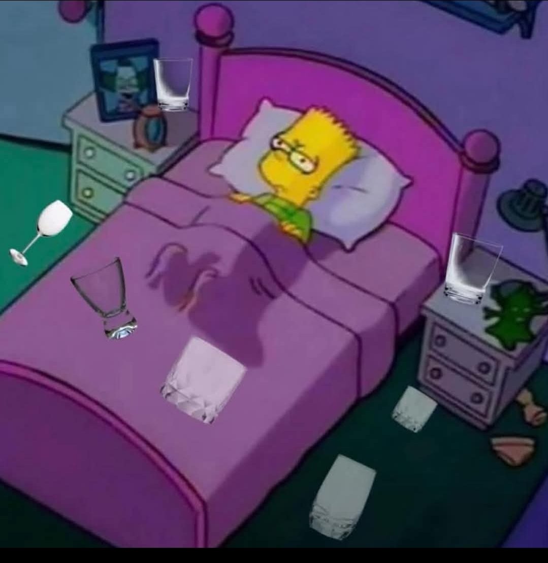 "Where all the cups at!?"
Me in my room: