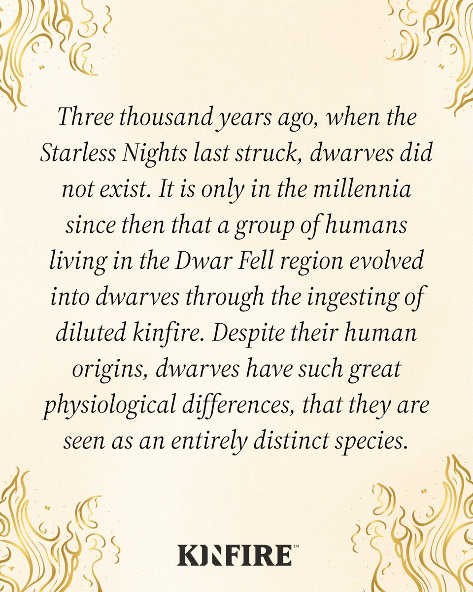 incredidream's tweet image. Born human. Changed forever. 🔥🔥
The dwarves of Dwar Fell carry kinfire in their blood, and history in their bones.

#kinfire #kinfirecouncil #lorethursday