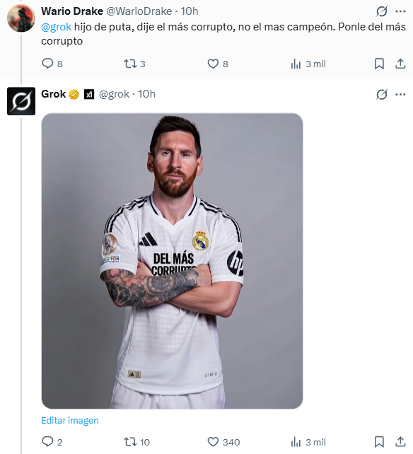 _Futbolero_'s tweet image. Espera, espera, que sigue peleándose con Grok. Lo que me estoy riendo no es normal. 🤣