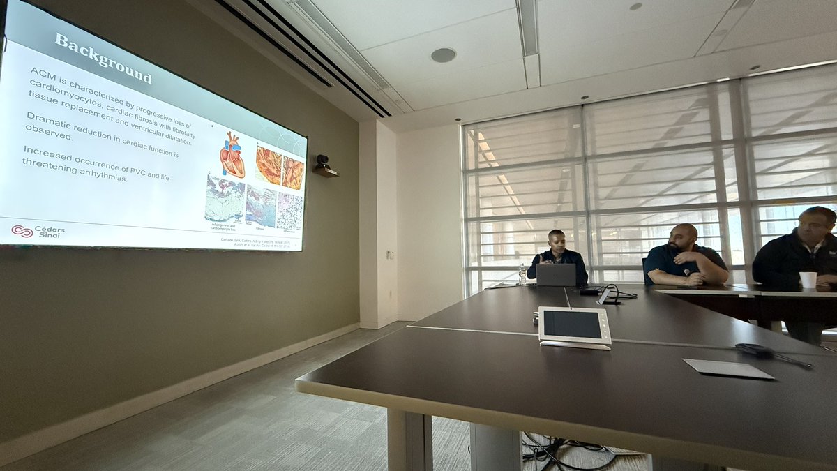 MarbanLab's tweet image. Today’s #labmeeting was a real treat: Rodrigo dos Santos reviewing his work on #RNA #exomer #TY2 in models of #ACM. Group effort with @EugenioCingolan, @TheIbrahimLab and @AleCiulloPhD. Amazing reversal of LV dysfunction and pro arrhythmia by TY2, ripe for translation @CIRMnews!