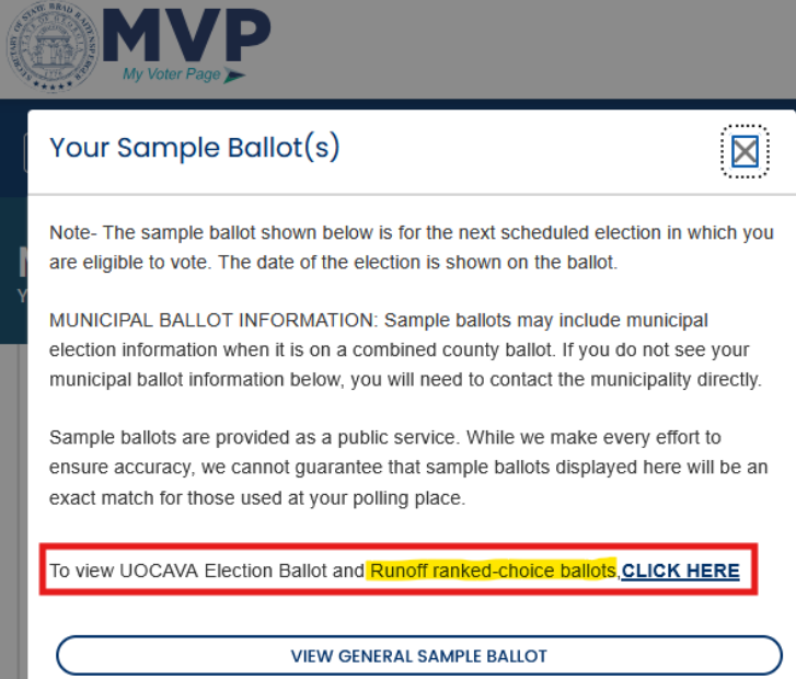Did You Know?

Due to a 2021 law, military and overseas voters (UOCAVA) use #RankedChoiceVoting. The Georgia Secretary of State website even references it!

#RCV is fully compatible with our runoff system and is a more efficient form of it!