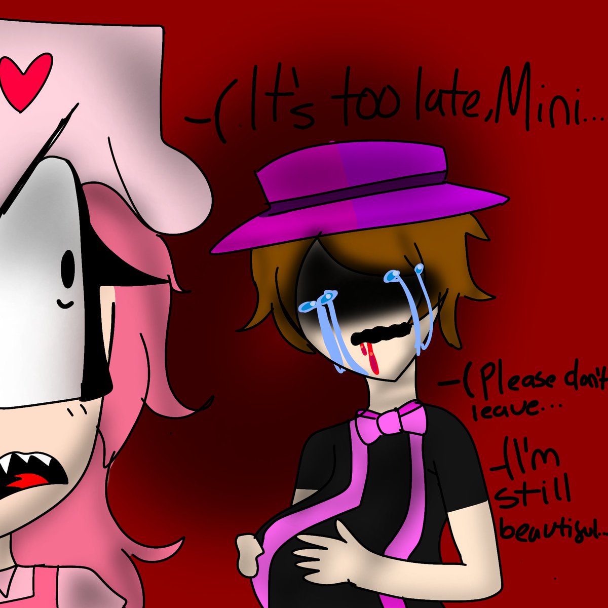 Miasupy's tweet image. Gift for minitoon @betsytoon 's goat🥹🥹
#PiggyFanart #minimoon #sad