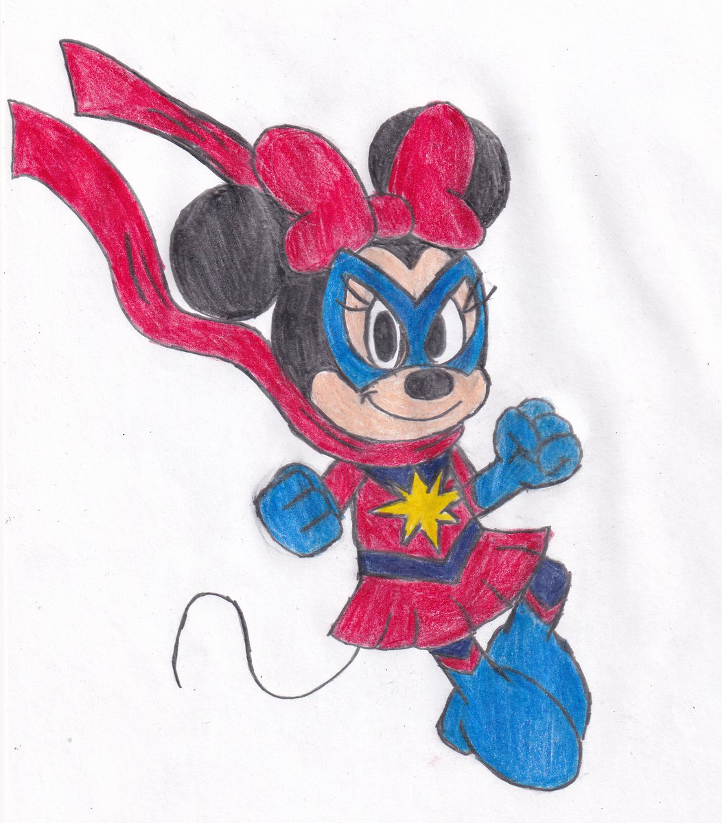 I had this in my backlog since October I believe? But I finally finished  it. It's Minnie Mouse as Captain Marvel. The Design is from the comic  "What if...Minnie Mouse became Captain Marvel" Which is a really cute  comic if you ever get the chance to read it.