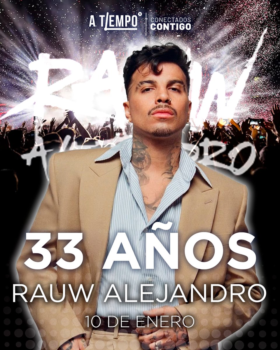 ATiempoTv's tweet photo. 🎉🔥 Hoy está de cumpleaños Rauw Alejandro 🔥🎉
Flow, talento y energía que no se apagan jamás.
Que este nuevo año venga con más música, éxitos y noches que se bailen hasta el amanecer. 💃✨#RauwAlejandro #CumpleFamoso #FlowInfinito #MúsicaLatina 💖 https://t.co/IXrZBpKRAQ