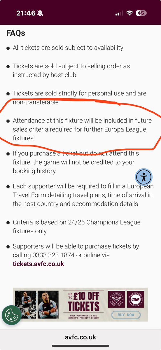 GaryKilburn's tweet photo. @myoldmansaid @AVFCSupport how can someone who went 1 away champ league last season get priority over attending Feyenoord Europa this season -on ur sales criteria for Feyenood “Attendance at this fixture will be included in future sales criteria required for further Europa League fixtures” https://t.co/7TAU9FdP3g
