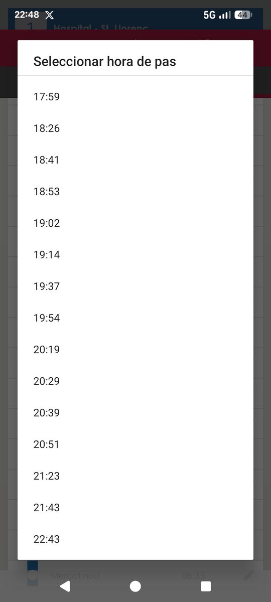 mcacas's tweet photo. @ajterrassa @jordi_ballart si canvieu els horaris dels autobusos, almenys, ho podríeu canviar a l'app de Tmesa. Ja puc anar esperant la L1 de les 22:43 amb un fred que pela. Penso que ha de ser més fàcil i amb menys cost que la rotulació de cada parada. https://t.co/hcbkPPnYHN