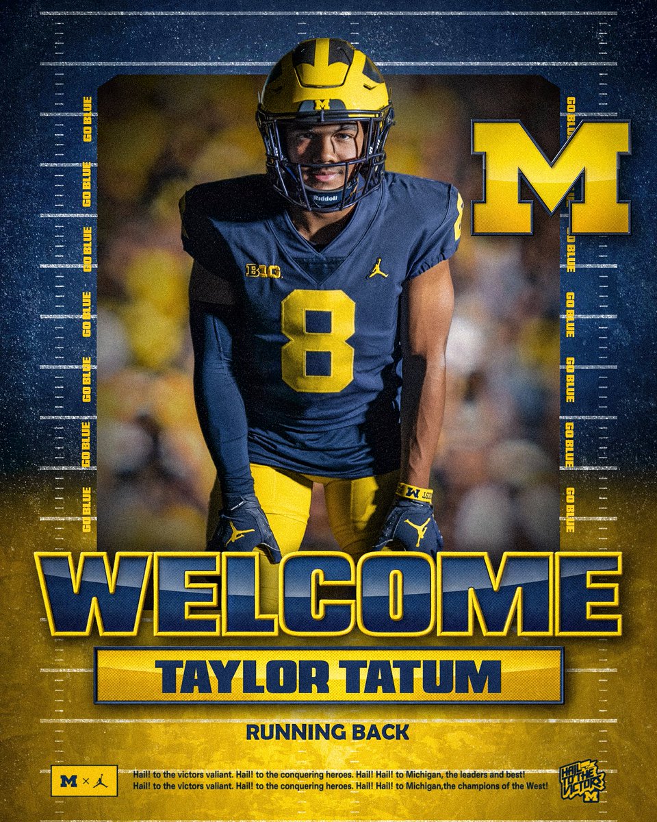 UMichFootball's tweet image. Welcome to Michigan, @taylortatum06! 〽️

» myumi.ch/Mk2mx