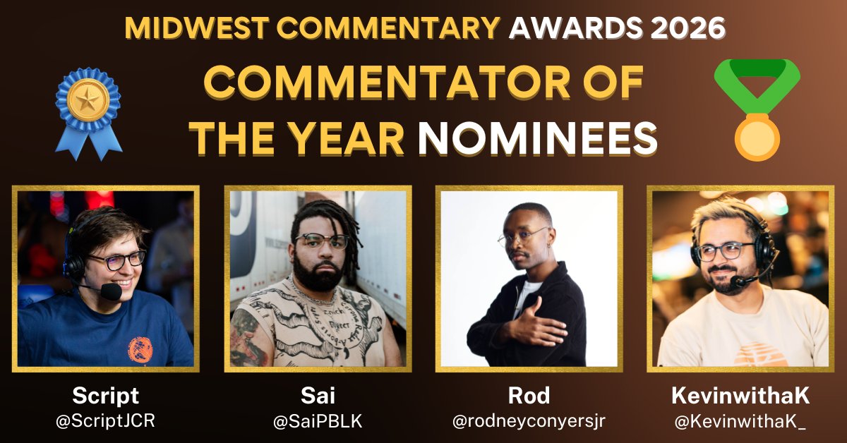 After all our illustrious awards, we finally fall to the Commentator of the Year Award! 🏆

These commentators broke the mold in 2025, traveling across the globe showcasing all the Midwest has to offer, ultimately becoming the Midwest's finest along the way!