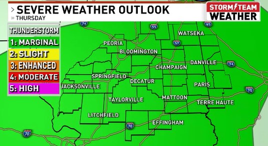 Our weather will remain wet &amp; unsettled through this evening, and there is still a chance for some bad storms.  The Storm Prediction Center has placed central Illinois under a Marginal Risk for severe weather, although the latest forecast model runs are not looking too impressive