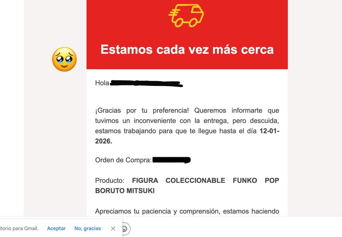 LA PUTA MADRE. YO QUERÍA RECOGERLO HOY QUE ERA MI DÍA LIBRE ;;;;

Me cago en Ripley