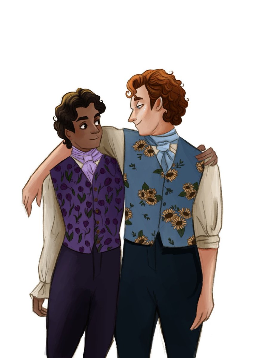 thisisartyanna's tweet image. I always wanna draw Bridgerton next gen stuff but never get round to it, anyway here's how I imagine Edmund and Elliot 😊