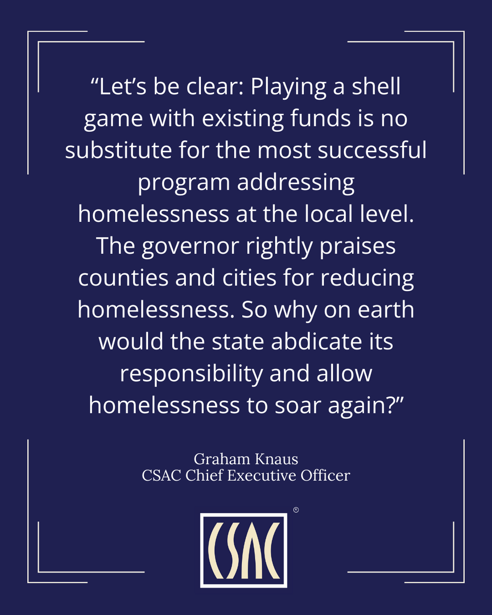 CSAC_Counties's tweet photo. CSAC CEO Graham Knaus (@knaus_counties) issued the following statement after Gov. Newsom delivered his 2026 State of the State address. #caleg
Read more for background on HHAP and Prop 1 funding ➡️ https://t.co/cOJnILEO6S https://t.co/Zlbb2sOxu6