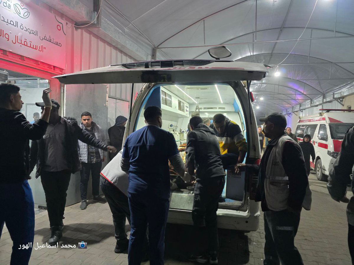 BasentW's tweet image. A civil defense worker was injured as a result of the Israeli targeting of a house in the Nuseirat camp, central Gaza.
#FreePalestine 
#GazaGenocide‌