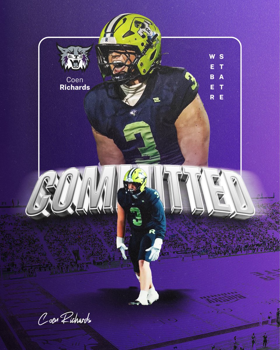 _coen_richards's tweet image. COMMITTED!🟣⚪️ 
#WeberStateGreat

@travisc4 @JPitch26 @RidgelineFB @OFFA_Academy @KjarEric @cowstown @CampbellJace