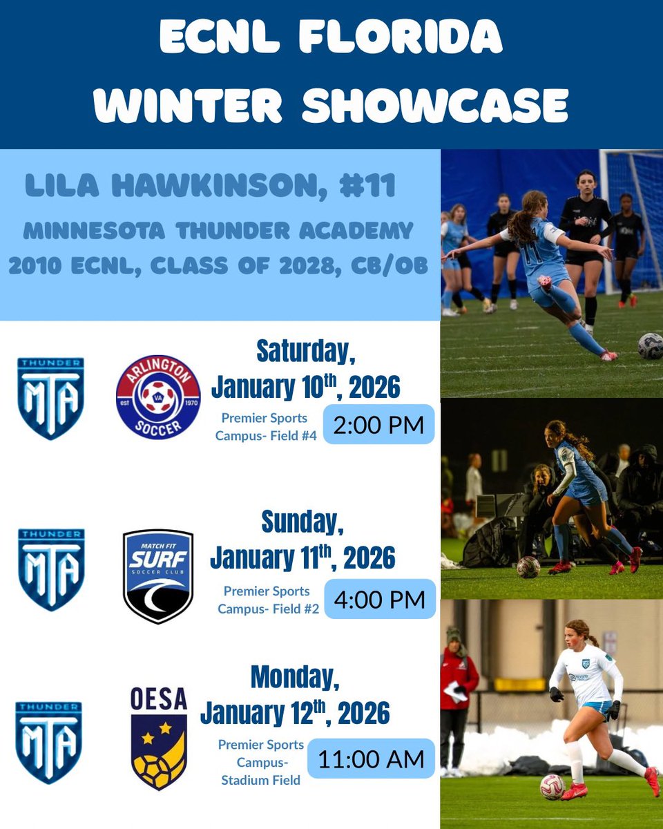 TheSoccerWire's tweet photo. • @ElinEdwards2028 (@tbusoccer)
• @lilahawkinson (@MNTHUNDACADEMY)
• @RileyC2026 (@FCPRIDESOCCER)
• @avakling6 (@RRaptorsfc)

#ECNLFL https://t.co/yB6iLG2828