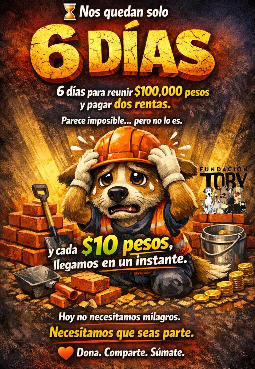 FundacionToby's tweet photo. Vamos pésimo amigos,
Por la cuesta de enero están bajas nuestras ventas y las donaciones están por los suelos.

Si no nos unimos todos para pagar las croquetas los animales pasarán hambre.

Si no nos unimos todos para pagar la renta los animales no tendrán refugio.

Una fundación siempre va a necesitar ayuda constante y nuestra comunidad es gente consciente 💜🐾✨

No nos dejen atrás por favor 🙏 

Cuentas Toby

- BANCOMER
Cuenta: 0117412991
Clabe: 012180001174129915

- SANTANDER
Cuenta: 60577008001
Clabe: 014180605770080014
 
- Mercado pago
Clabe: 722969010583593935
Tarjeta: 5428785111220215

- Paypal
https://t.co/2p5RQ0vIHW