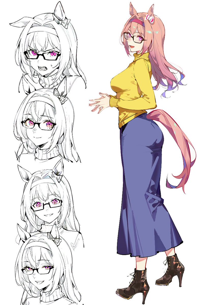 kisaragi9a's tweet photo. 大人ハルウララ/umamusume/adult haruurara
ポニテはやめて髪の毛をおろした
表情に純粋無垢なところも多いが年齢相応艶めかしさが混じることも。
目は悪くないのだがおしゃれ眼鏡をはじめました。
こう見えて将来結婚約束している彼が既にいる https://t.co/EKtk1DHPab
