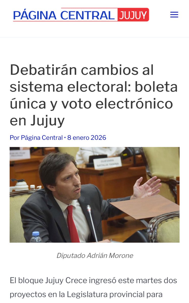Gran iniciativa de nuestros legisladores que plantean un debate serio en la política para mejorar la calidad institucional y participación de los jujeños

Otros legisladores siguen pillando aviones…

paginacentral.com.ar/politica/debat…