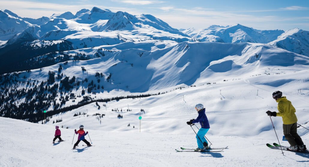 Skiing at Whistler Backcomb resort in the mountains north of Vancouver BC!
