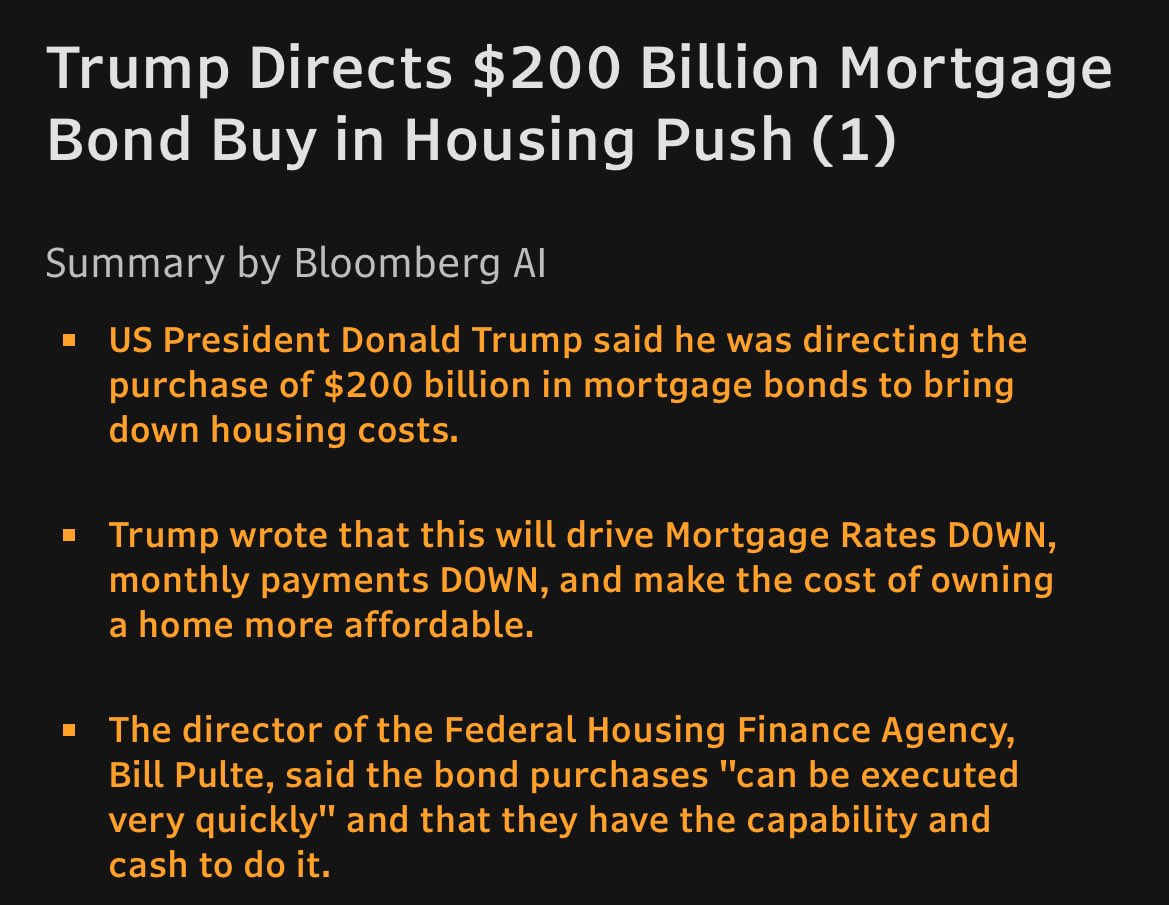 Geiger_Capital's tweet image. Trump is launching his own QE

Buying MBS via Fannie and Freddie…
You are not bullish enough.