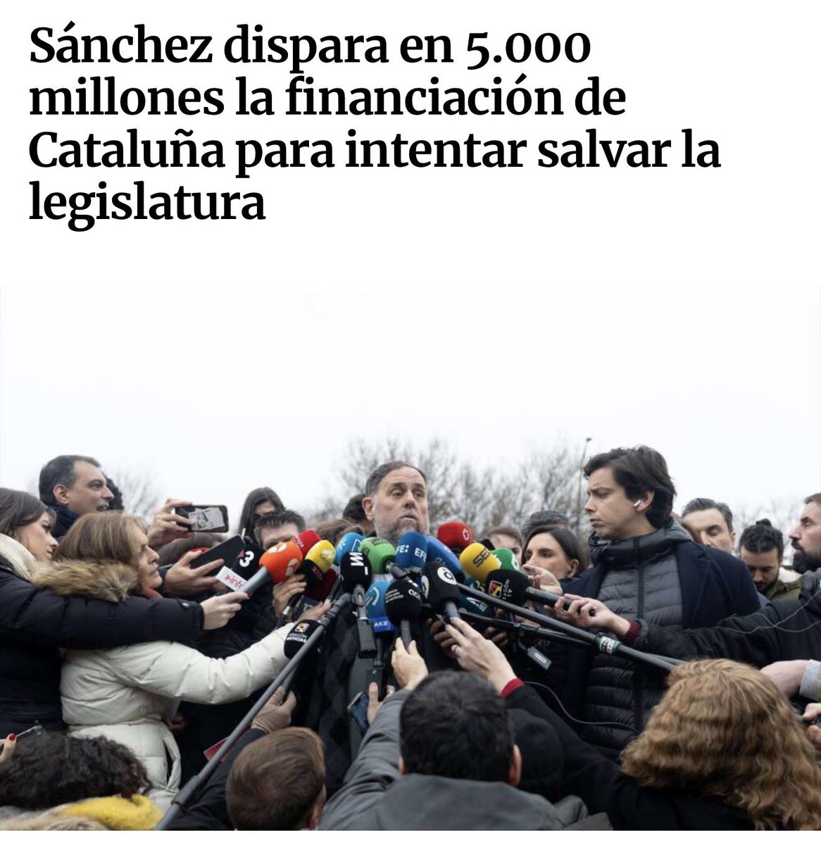 Para hacernos una idea del disparate de hoy: un delincuente, inhabilitado para cargo público, ha sido recibido en La Moncloa por Pedro Sánchez.

Ha acudido como supuesto representante de Cataluña, pese a que su partido está en la oposición y no gobierna la comunidad. Aun así, ha