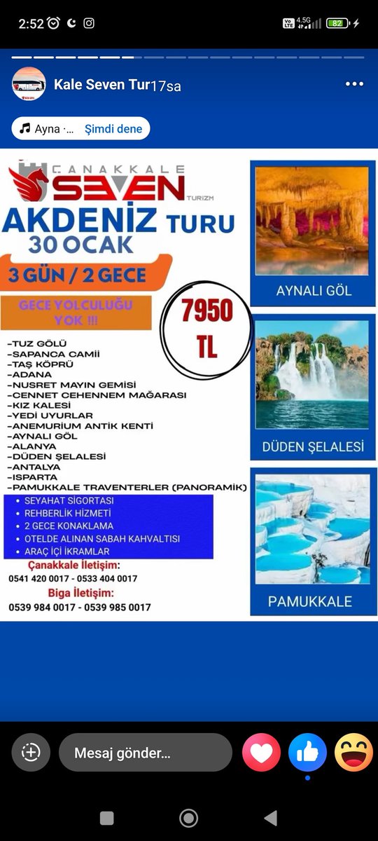 Gezi turlarımız vardır