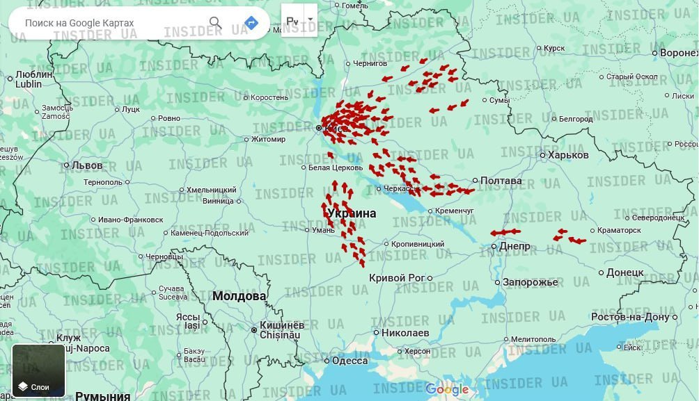 Farleymarley16's tweet image. The incoming russian🇷🇺attack drone location map as at 00.23am today. The russians🇷🇺 are making more drones. The skies over other European cities will be filled with 5 times as many drones unless the russian🇷🇺factories are bombed &amp;amp; destroyed. Otherwise what is going to stop them?