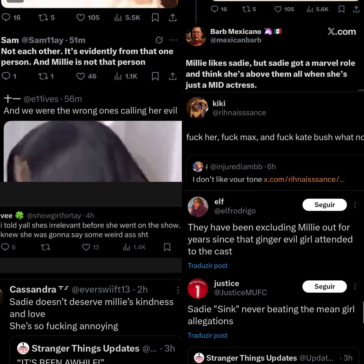 This is getting ridiculous. The hate that was once aimed at Max has now been redirected at Sadie. She gets along with the entire Stranger Things cast, is extremely private, and shares almost nothing about her personal life. Stop dumping your expectations and frustrations onto her