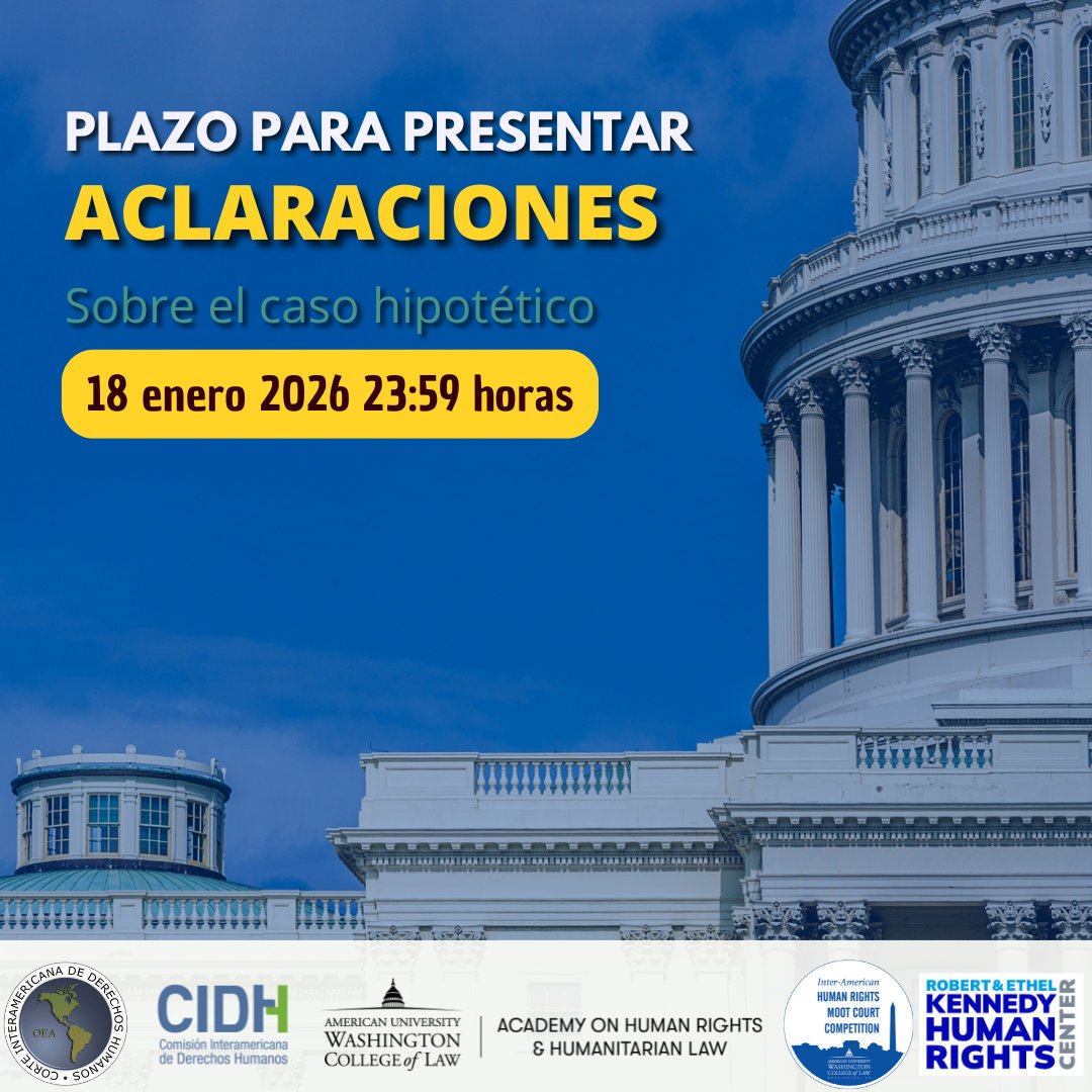 🚨¡Atención, equipos!🚨
Las preguntas aclaratorias sobre el Caso Hipotético de IAMOOT 2026 vencen el 18 de enero de 2026 a las 11:59 PM ⏰
¡Esta es su oportunidad para recibir respuestas de los autores del caso! 📘✍️
No la desaprovechen❗
¡Nos vemos en mayo de 2026!🍀#IAMOOT2026