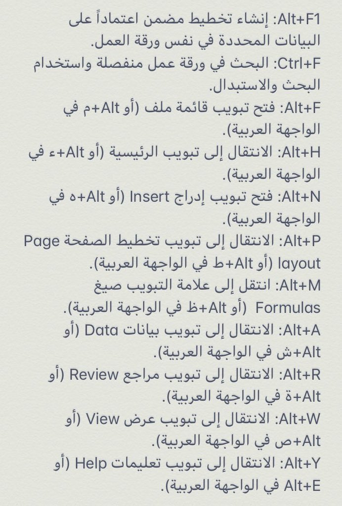 Talal1's tweet image. أهم ٤٥ إختصار بالإكسل ❤✅️