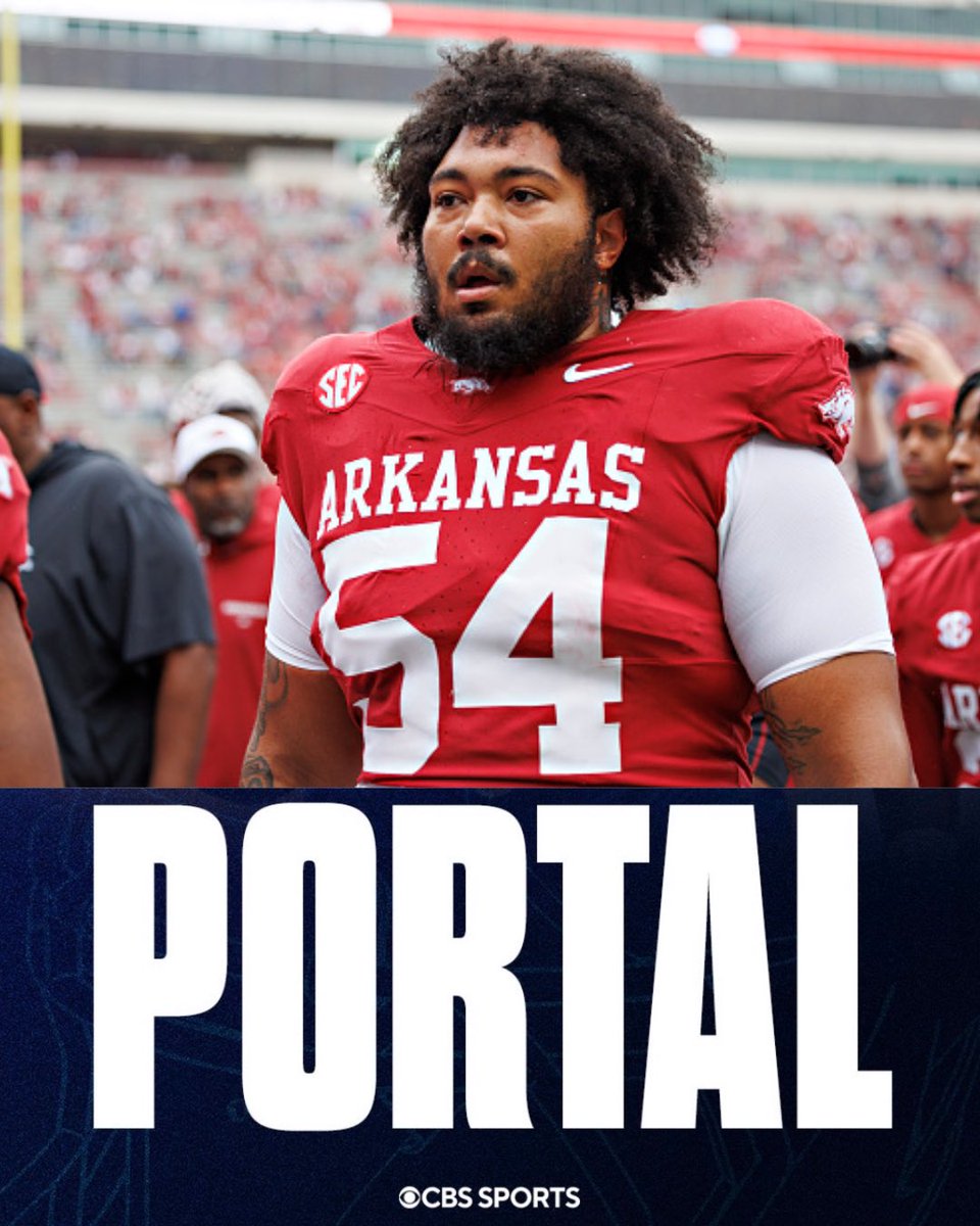 Arkansas offensive lineman/defensive lineman Keyshawn Blackstock has entered the transfer portal, <a href="/chris_hummer/">Chris Hummer</a> and I have learned.

6-foot-5, 320-pound former four-star recruit who made the move to defense this season after serving as a starting offensive lineman in 2024.