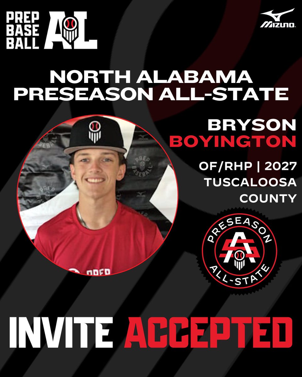 PrepBaseballAL's tweet photo. #𝐍𝐀𝐋𝐏𝐀𝐒𝟐𝟔: 𝐈𝐧𝐯𝐢𝐭𝐞 𝐀𝐜𝐜𝐞𝐩𝐭𝐞𝐝 🔐

Locked in for the 2026 North AL Preseason All-State on January 17th at Hartselle High School Indoor. ⤵️

✅ @Bryson_B26
✅ @HainesBridges
✅ @Slade_Bounds
✅ @Jackson94184999

Claim your invite to the top preseason event of the year. 👍

🔗: https://t.co/5wGyyjZiPT