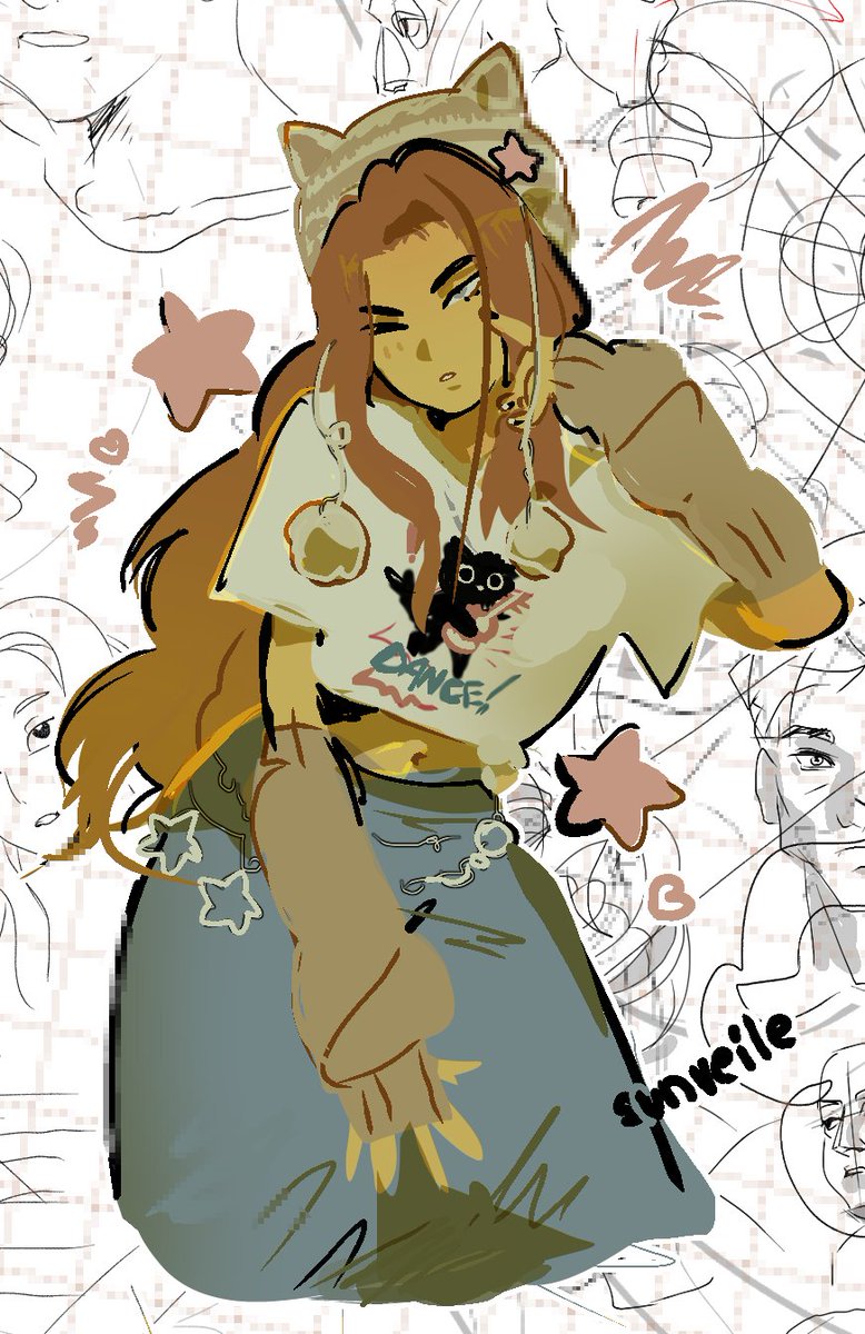 sunveile's tweet image. I've  produced  a  small  hyuna  doodle  among  my  practice  #alnst