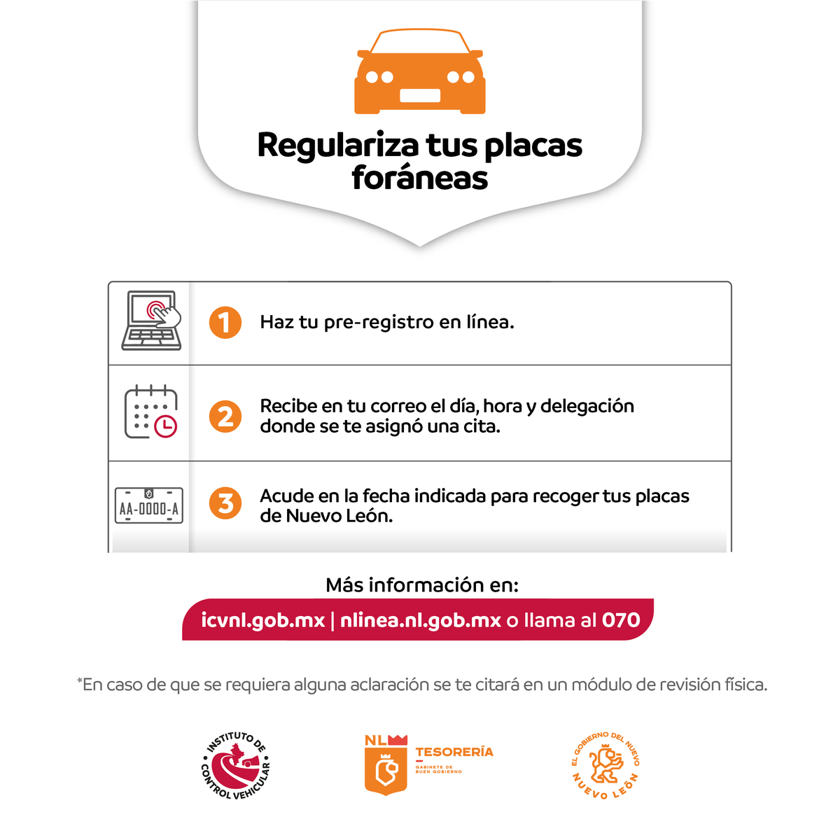 ¿Aún no has hecho el cambio de tus placas de otro estado por las de Nuevo León?🚗 Checa cómo hacer el trámite desde casa y cuando recibas tu cita ve por tus láminas a la delegación indicada.