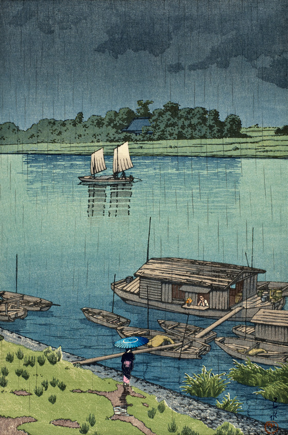 ArtGuide_db's tweet image. Kawase Hasui
Early Summer Rain, 1932