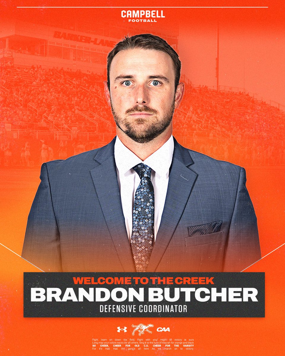 GoCamelsFB's tweet image. A former FCS conference champion defensive coordinator &amp;amp; former FBS assistant, welcome to The Creek, Brandon Butcher!

#FightAsONE | #RollHumps 🐪🏈