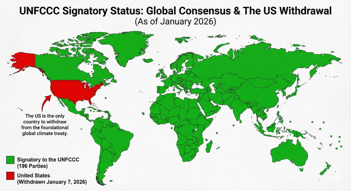hausfath's tweet image. The US stands alone in dismissing the problem of climate change.