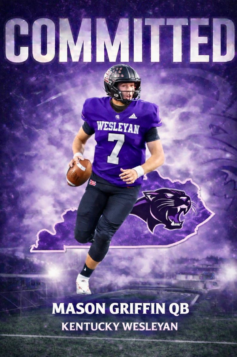 Masegriffin7's tweet image. After a lot of discussion and prayer, I have officially COMMITTED to being a KWC Panther.

I have been a QB my entire life and cannot think of a bigger blessing than getting the opportunity to continue to play at the next level.

I can’t wait to get on campus and get to work!…
