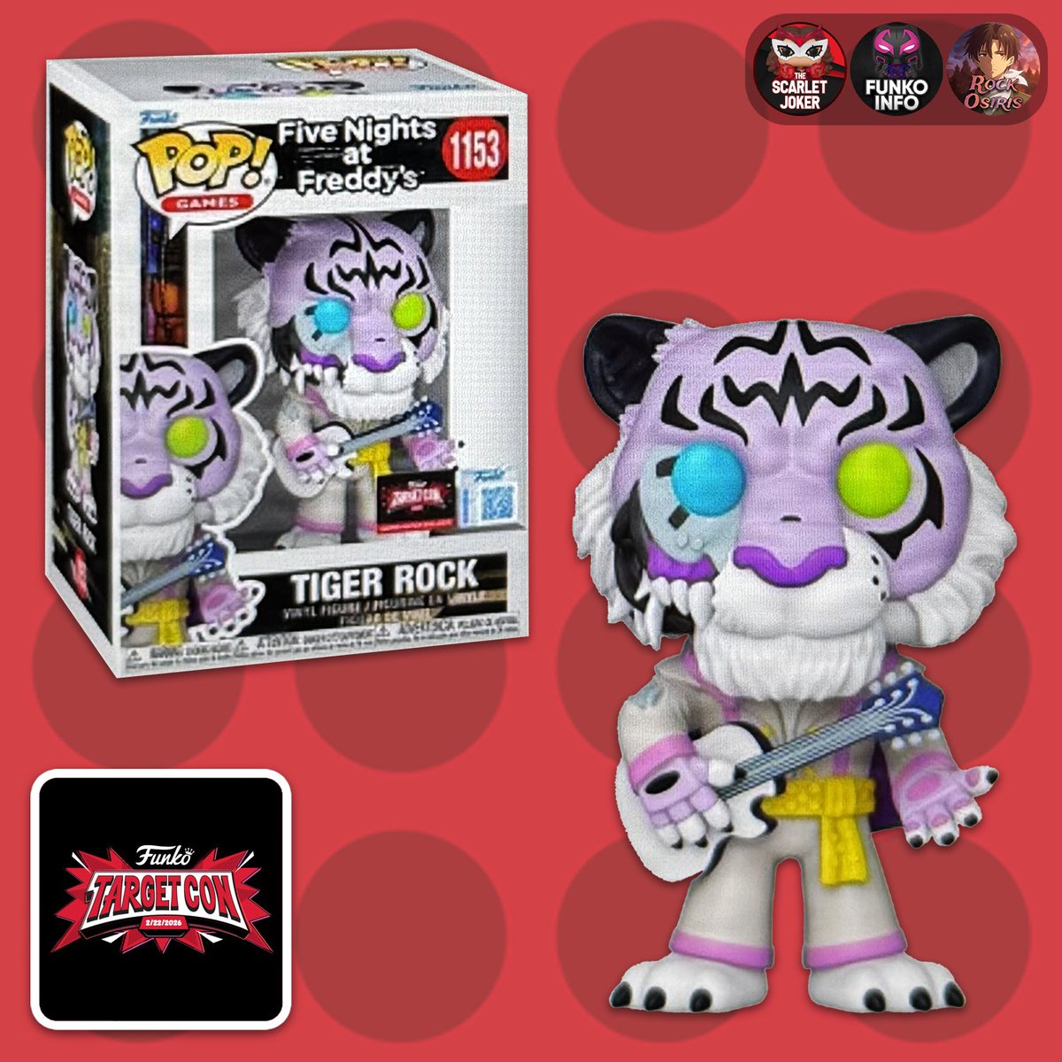 TheScarletJoker's tweet photo. Glam look at TargetCon 2026 Exclusive Tiger Rock Pop! Available at Target on February 23rd!
#FiveNightsAtFreddys #FNAF #Funko #FunkoPo https://t.co/lK1Oh02fW8