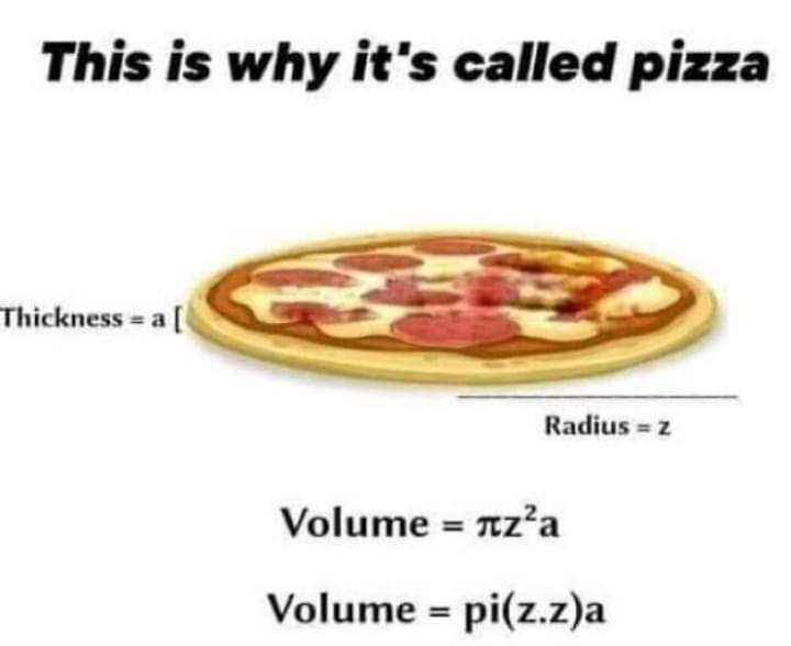The mathematics of a pizza.