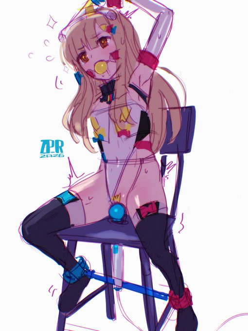 朝活明瑠ちゃん椅子拘束ラフ