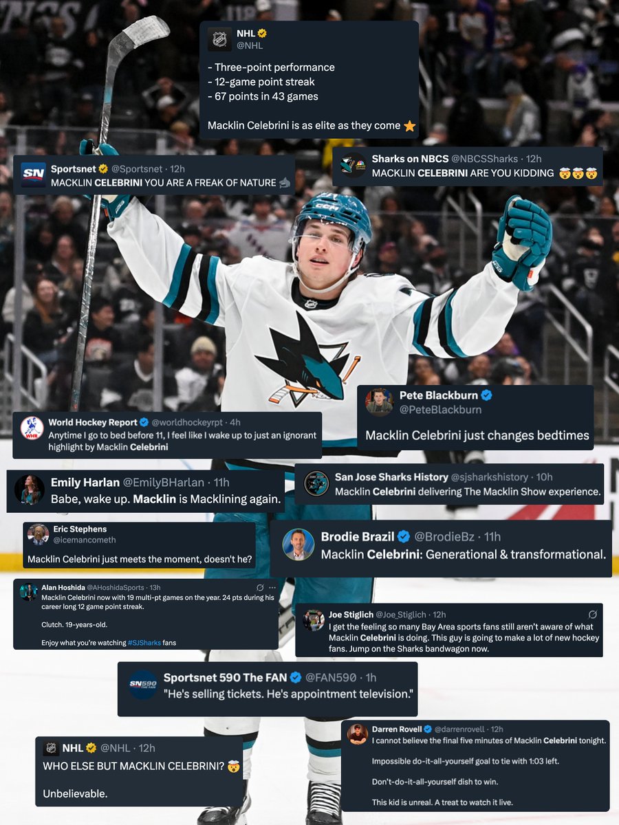If you’re not paying attention to Macklin Celebrini, you’re not paying attention. 👀